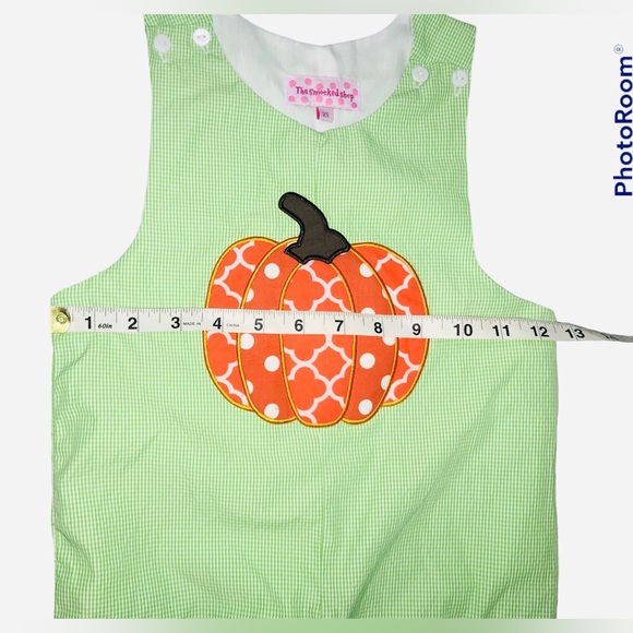 The Smocked Shop Falll Pumpkin Overalls - Picture 8 of 8